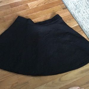 Black Skirt with Flower Embroidery